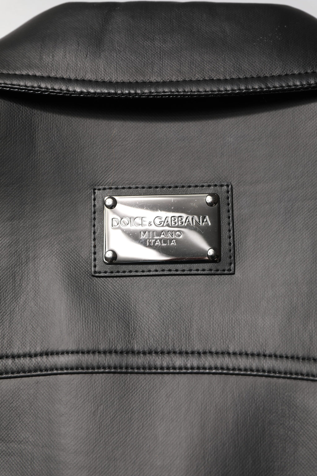 Schwarze Bikerjacke aus Polyester mit Knopfleiste