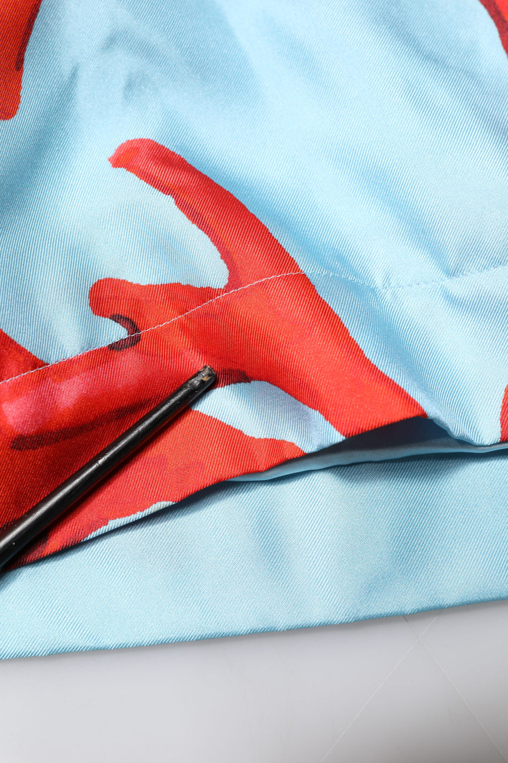 Blau-roter Korallendruck Wickelmantel Jacke