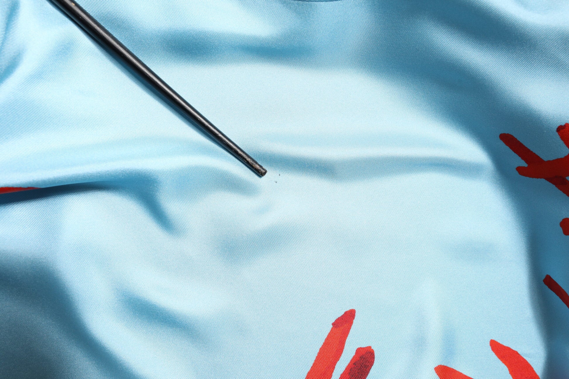 Blau-roter Korallendruck Wickelmantel Jacke