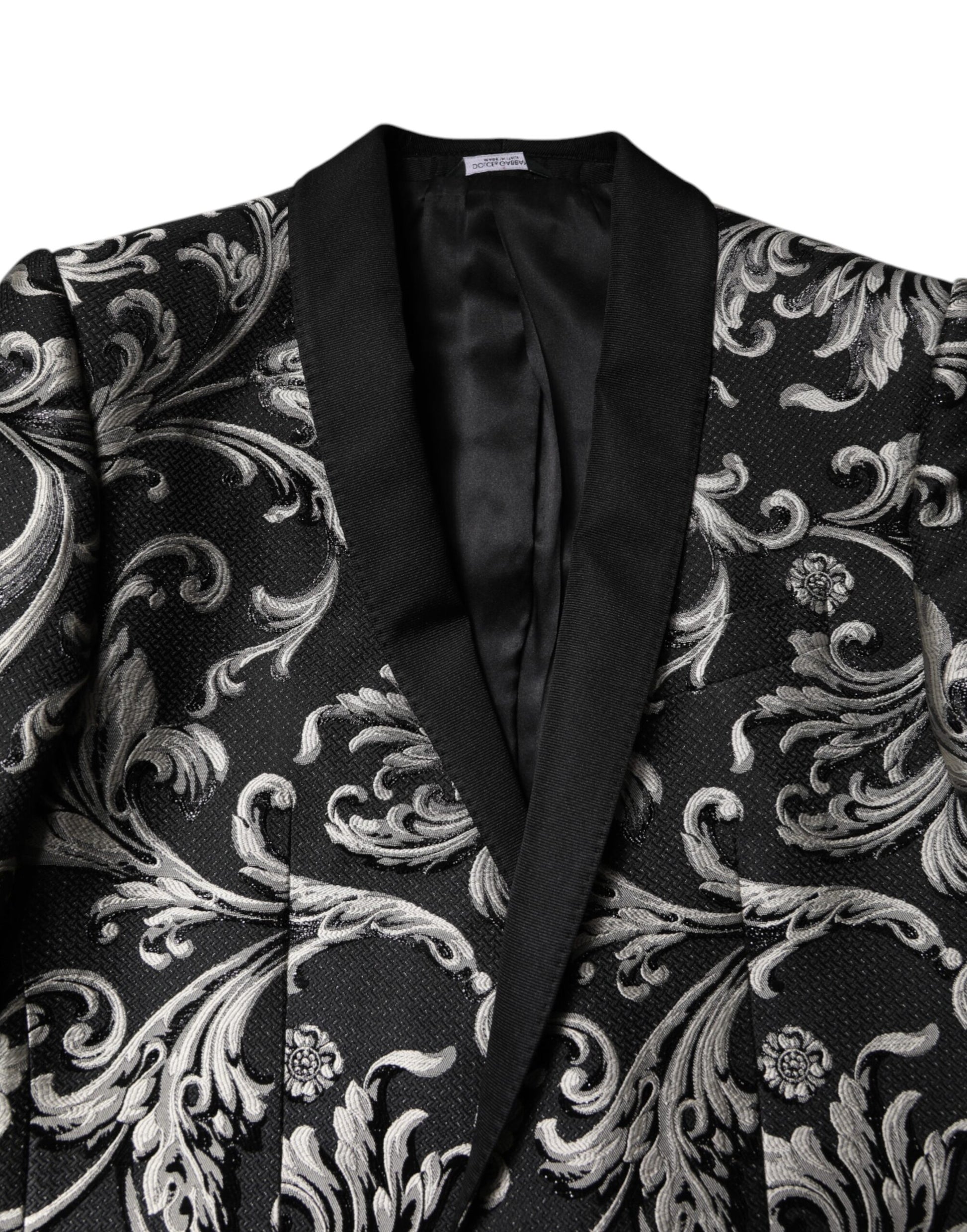 Schwarz-grauer MARTINI Jacquard-Herrenanzug, 3-teilig