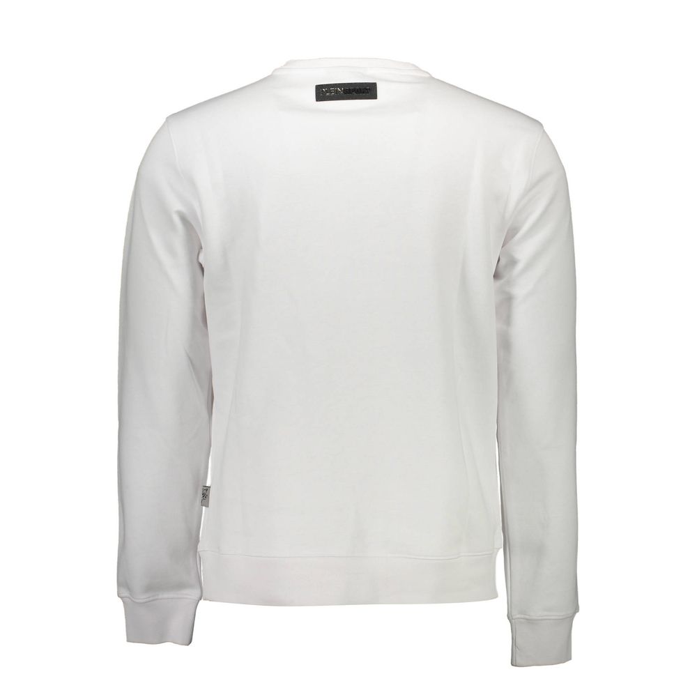 Weißer Baumwollpullover für Herren