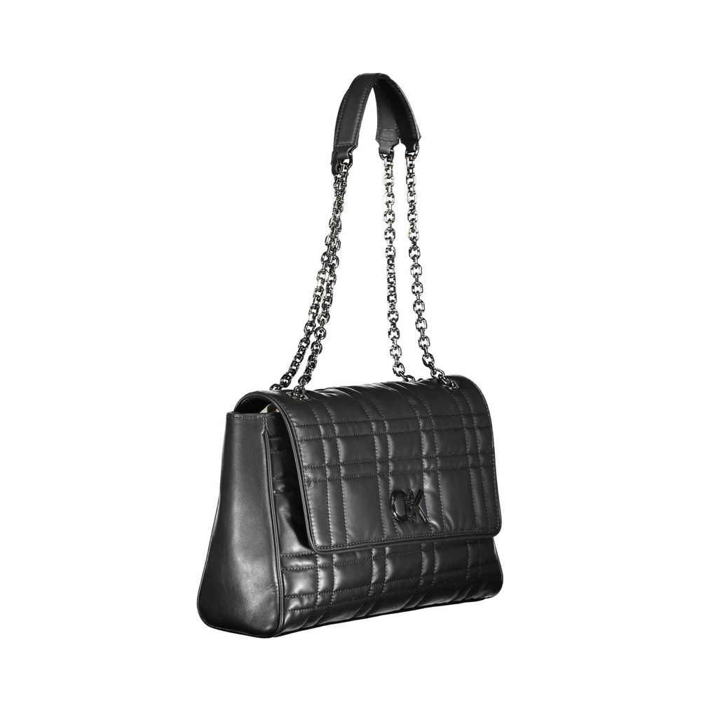 Schwarze Polyester Damen Handtasche