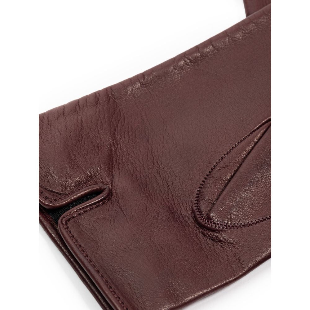 Burgunderroter Lederhandschuh