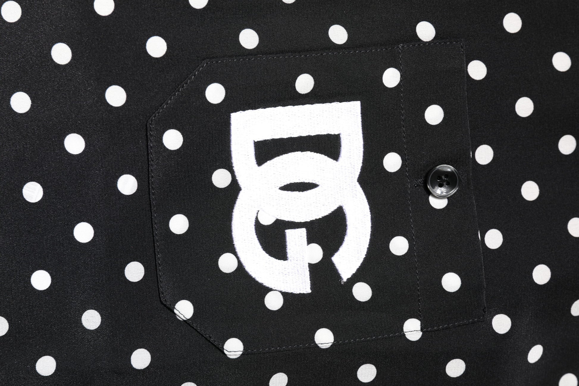Dolce & Gabbana Black Polka Dot Short Sleeves Casual Shirt