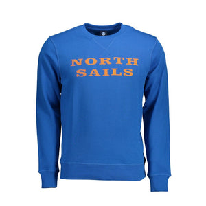 Blauer Baumwollpullover für Herren