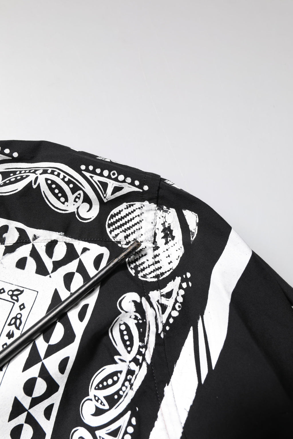 Dolce & Gabbana Black White Bandana MARTINI Men Dress Shirt