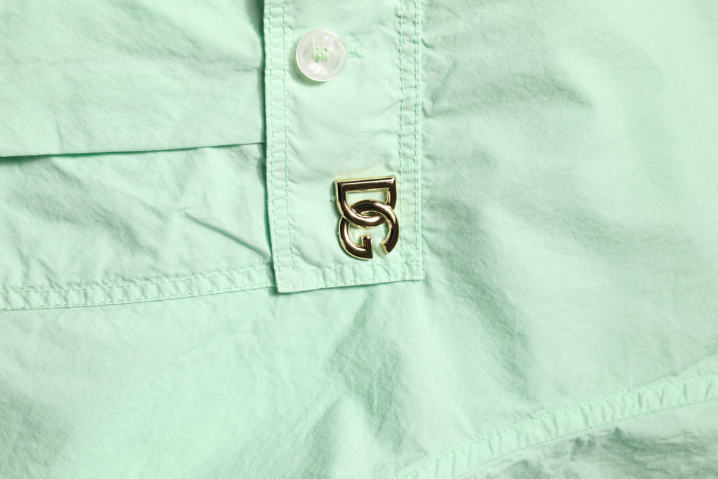 Dolce & Gabbana Green Cotton Short Sleeves Men Casual Shirt