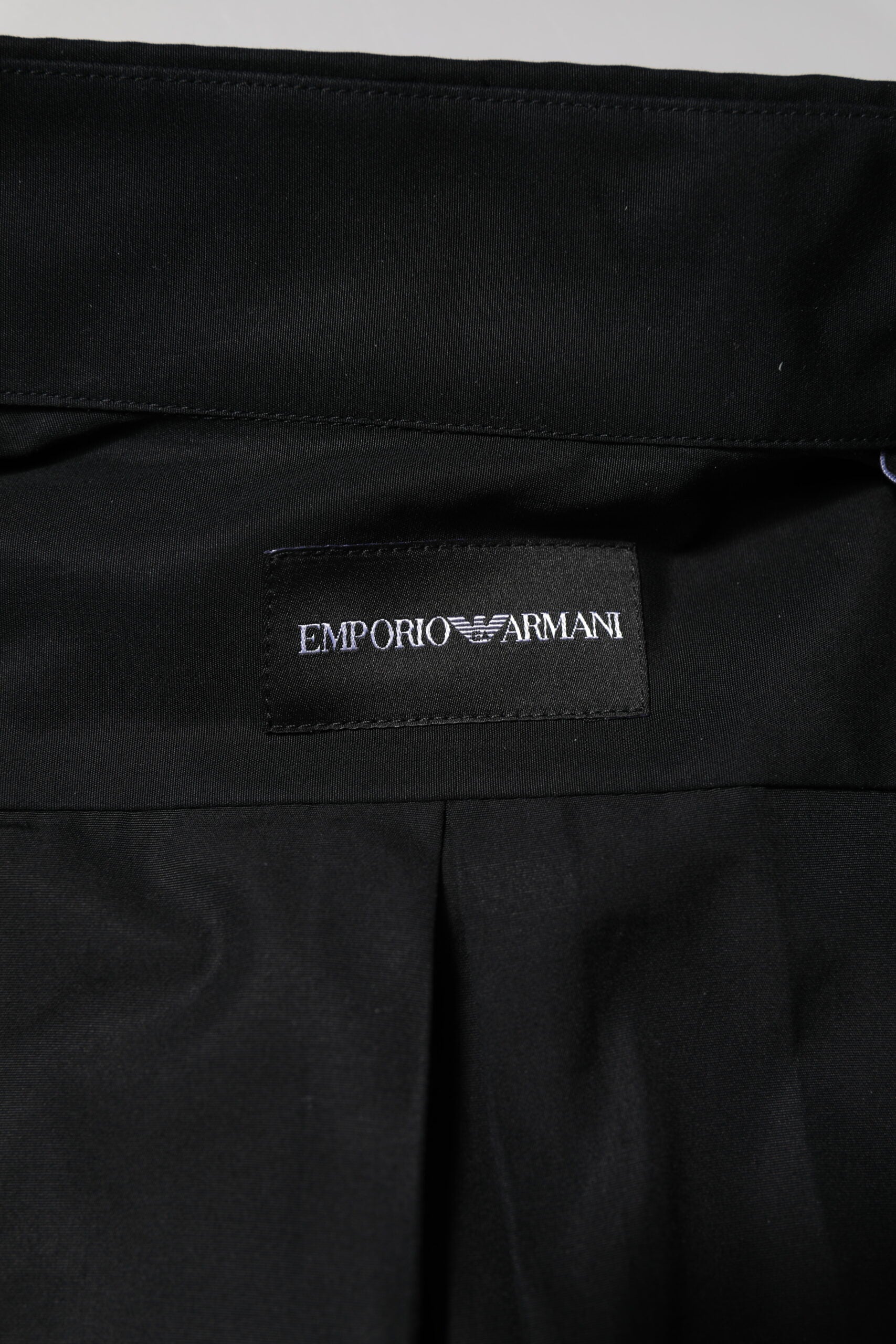 Emporio Armani Black Cotton Long Sleeves Men Formal Dress Shirt