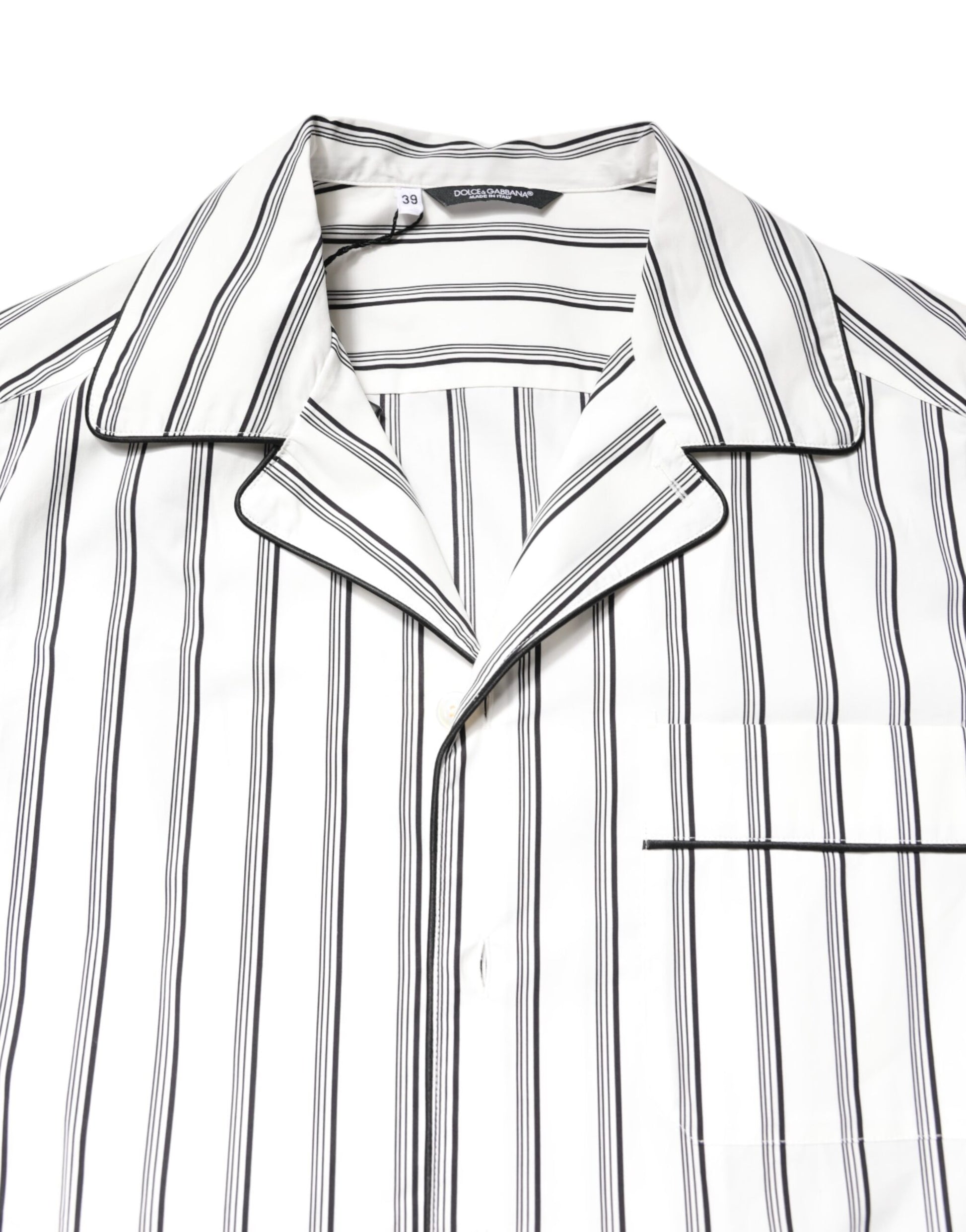 Weißes gestreiftes Lounge-Pyjama-Nachtwäsche-Shirt