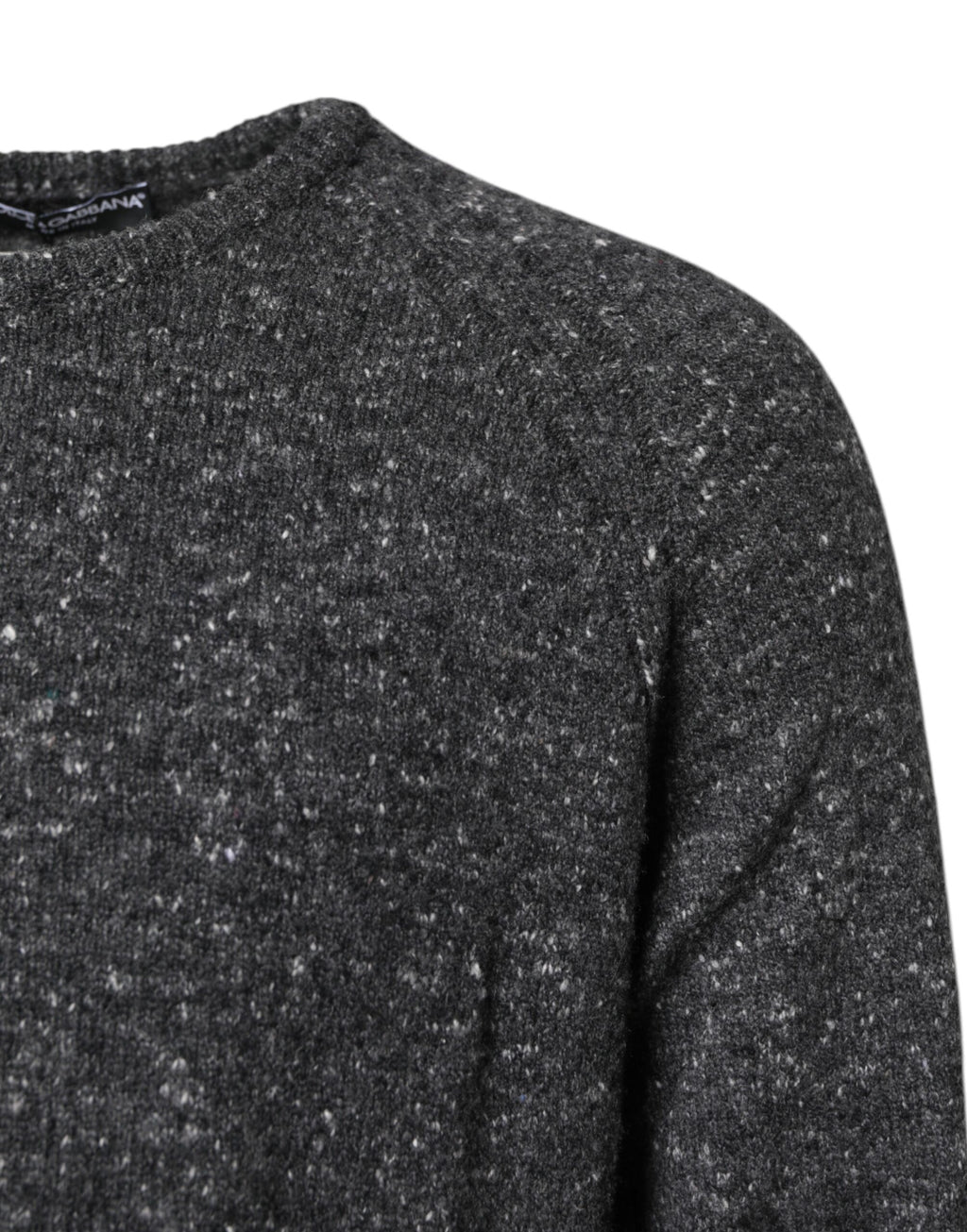 Dolce & Gabbana Gray Wool Knitted Round Neck Pullover Sweater