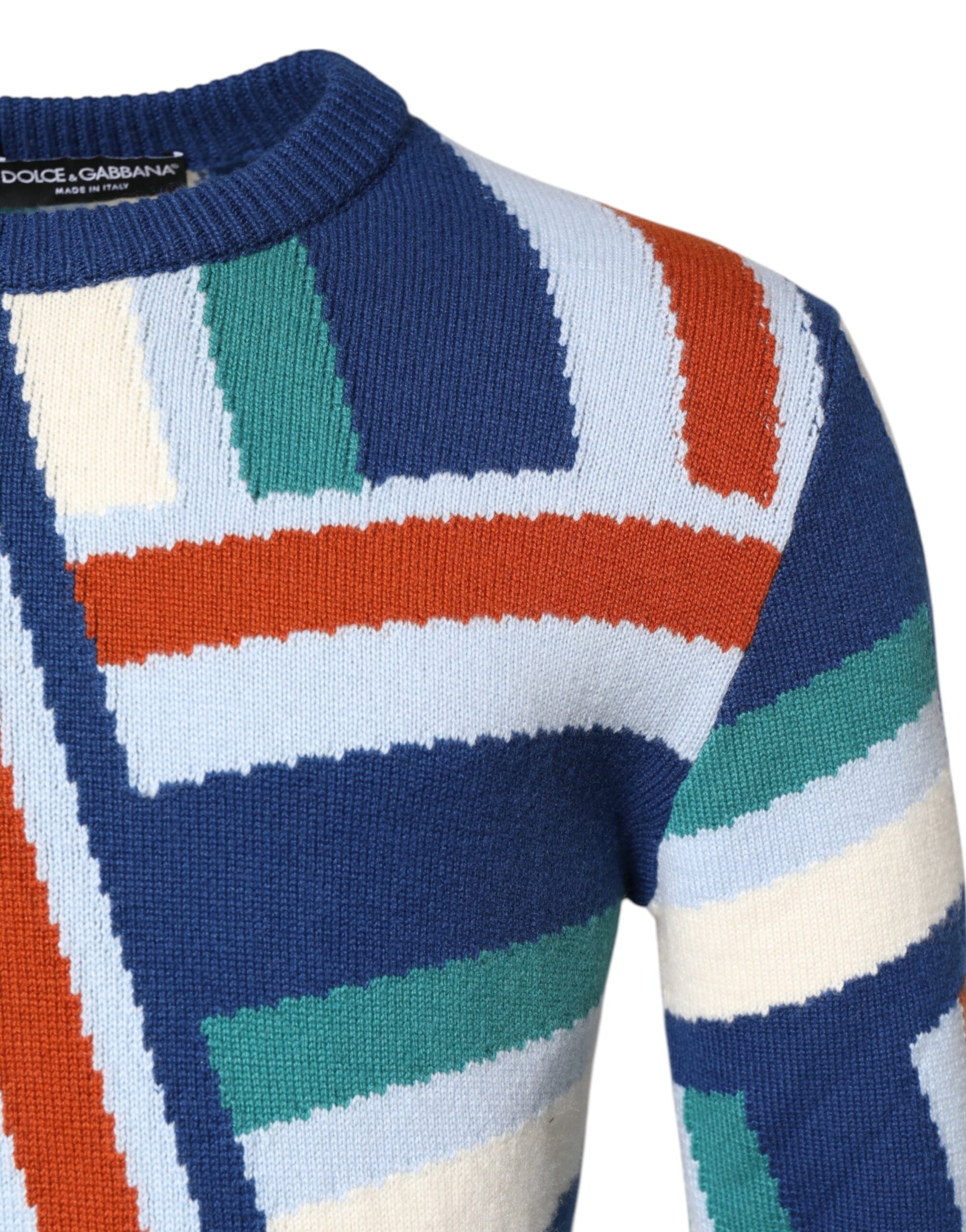 Dolce & Gabbana Multicolor Cashmere Knit Pullover Sweater