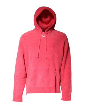 Roter Herrenpullover aus Baumwollstrick mit Kapuze