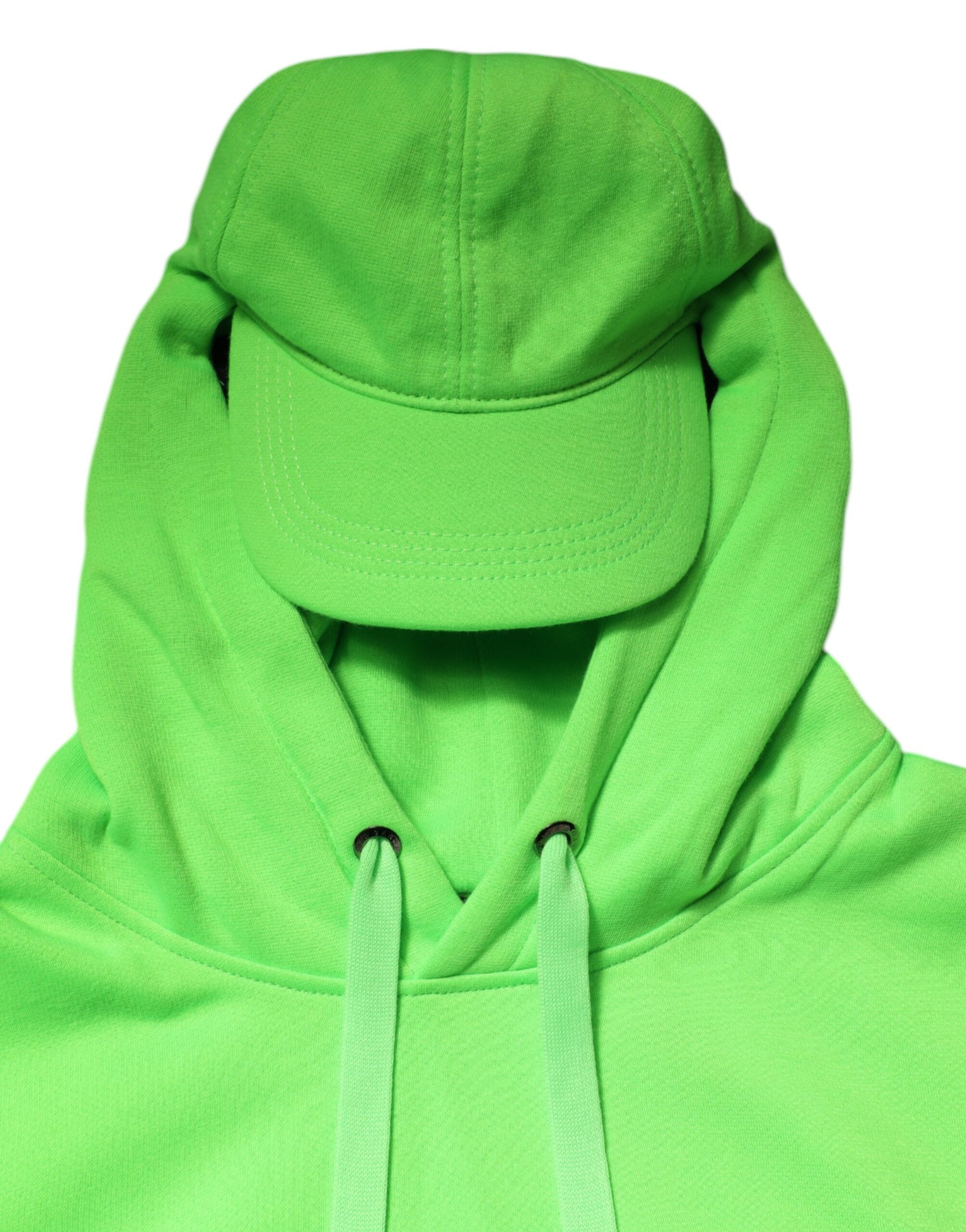 Dolce & Gabbana Green Polyester Hooded Sportswear Vest Sweater