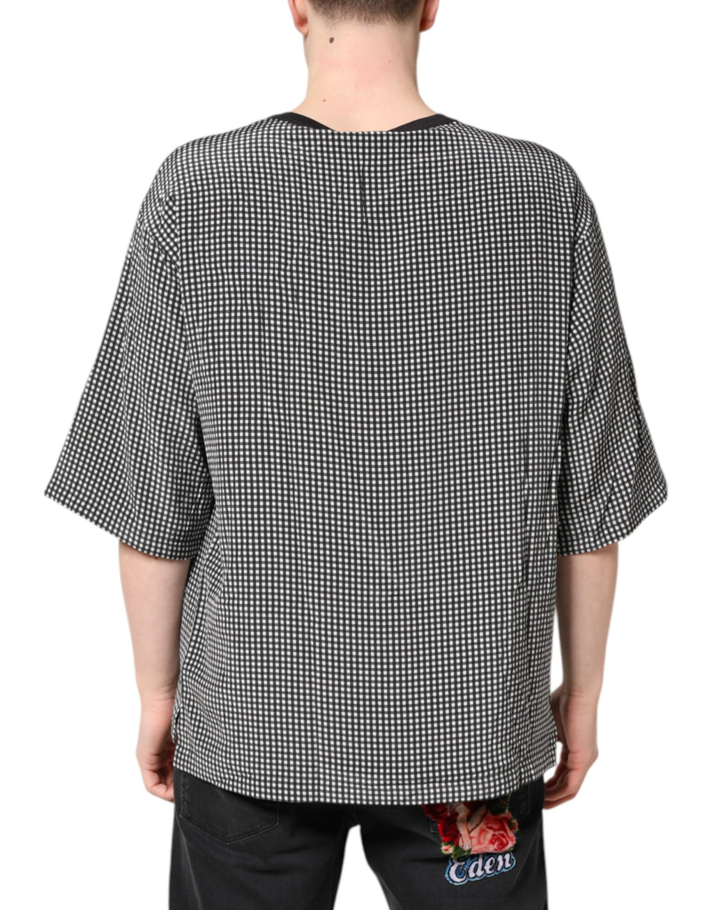 Schwarzes Kurzarm-T-Shirt mit Grafikdruck