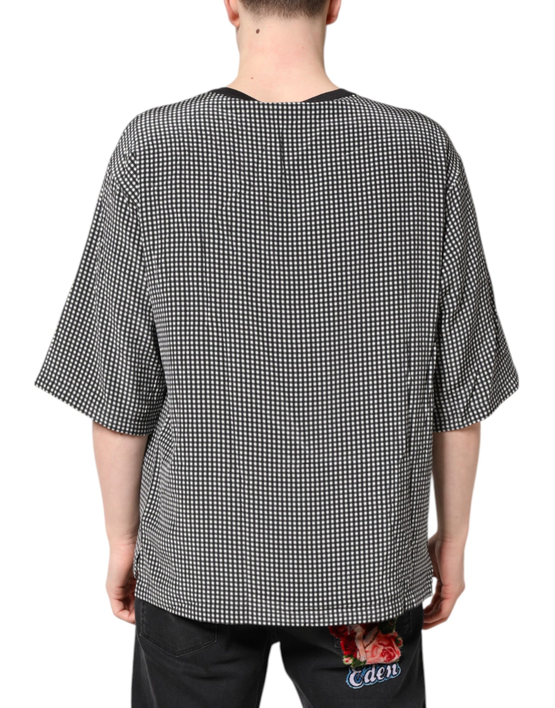 Schwarzes Kurzarm-T-Shirt mit Grafikdruck