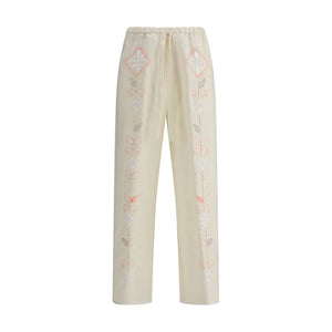 Embroidered linen Pants