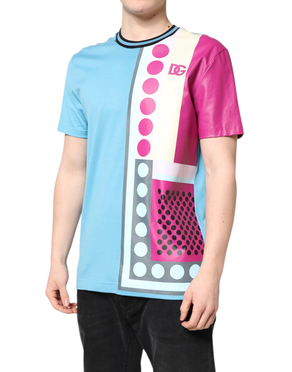 Dolce & Gabbana Multicolor Printed Logo Short Sleeve T-shirt