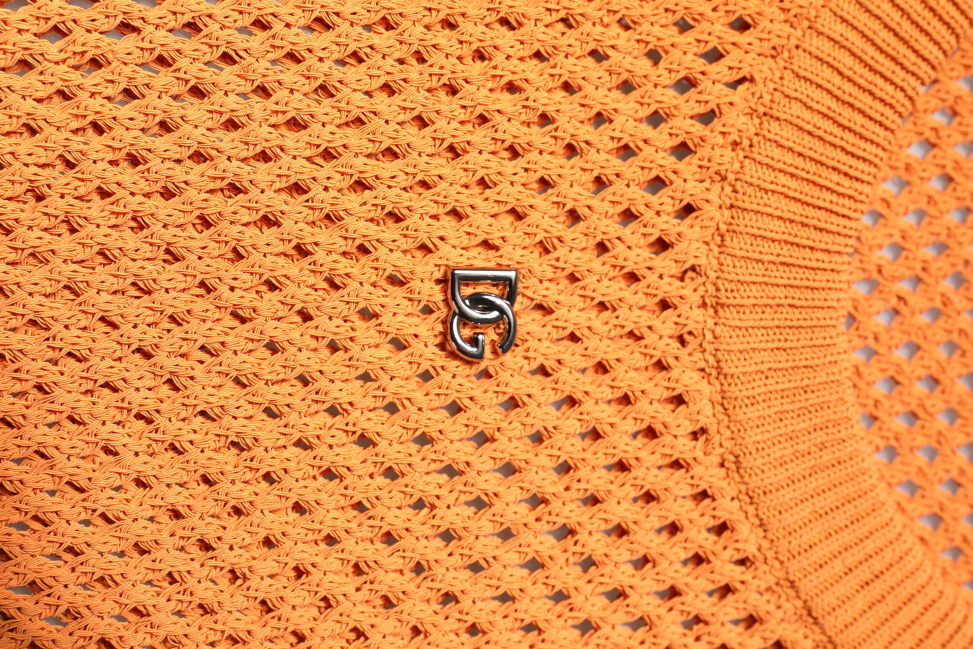 Dolce & Gabbana Orange Cashmere Round Neck Sleeveless T-shirt