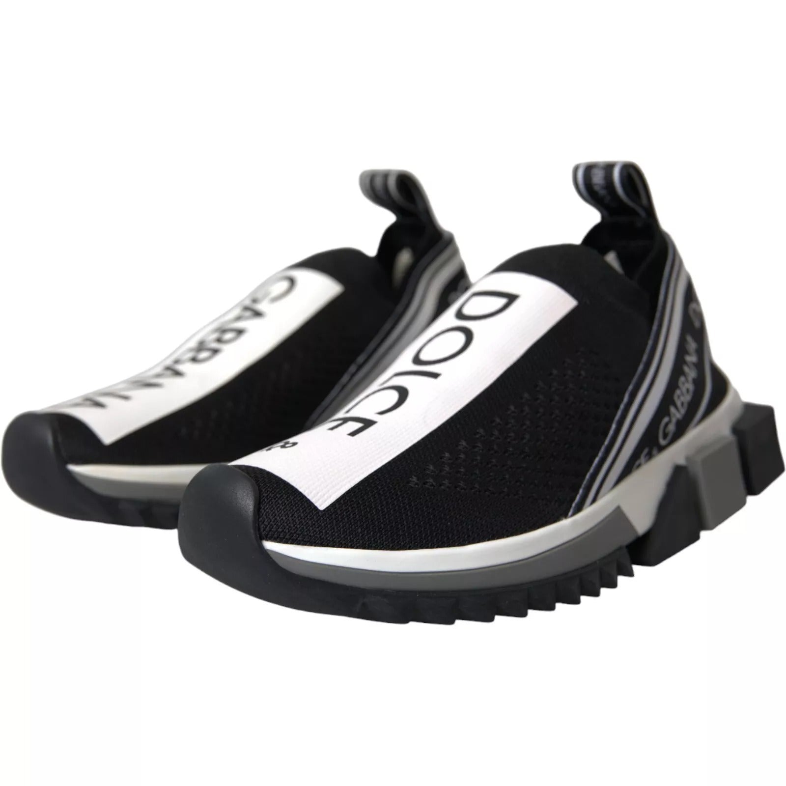 Schwarz-Weiß-Slipper Sorrento Sneakers Schuhe