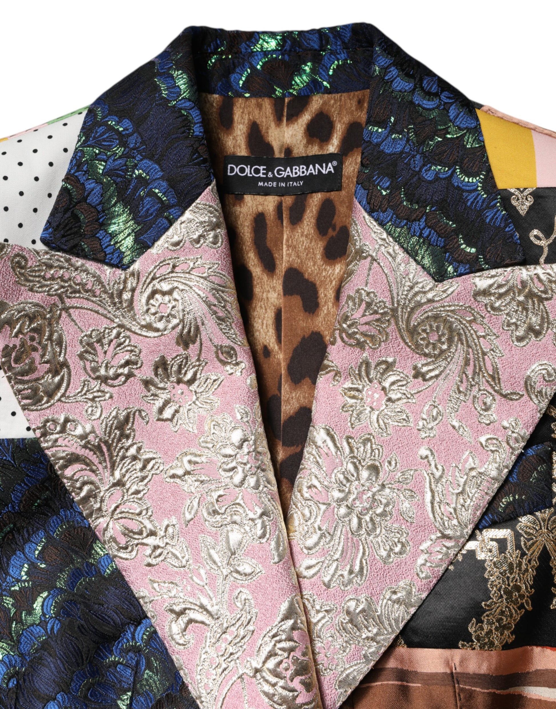 Mehrfarbige Jacquardjacke mit floralem Patchwork