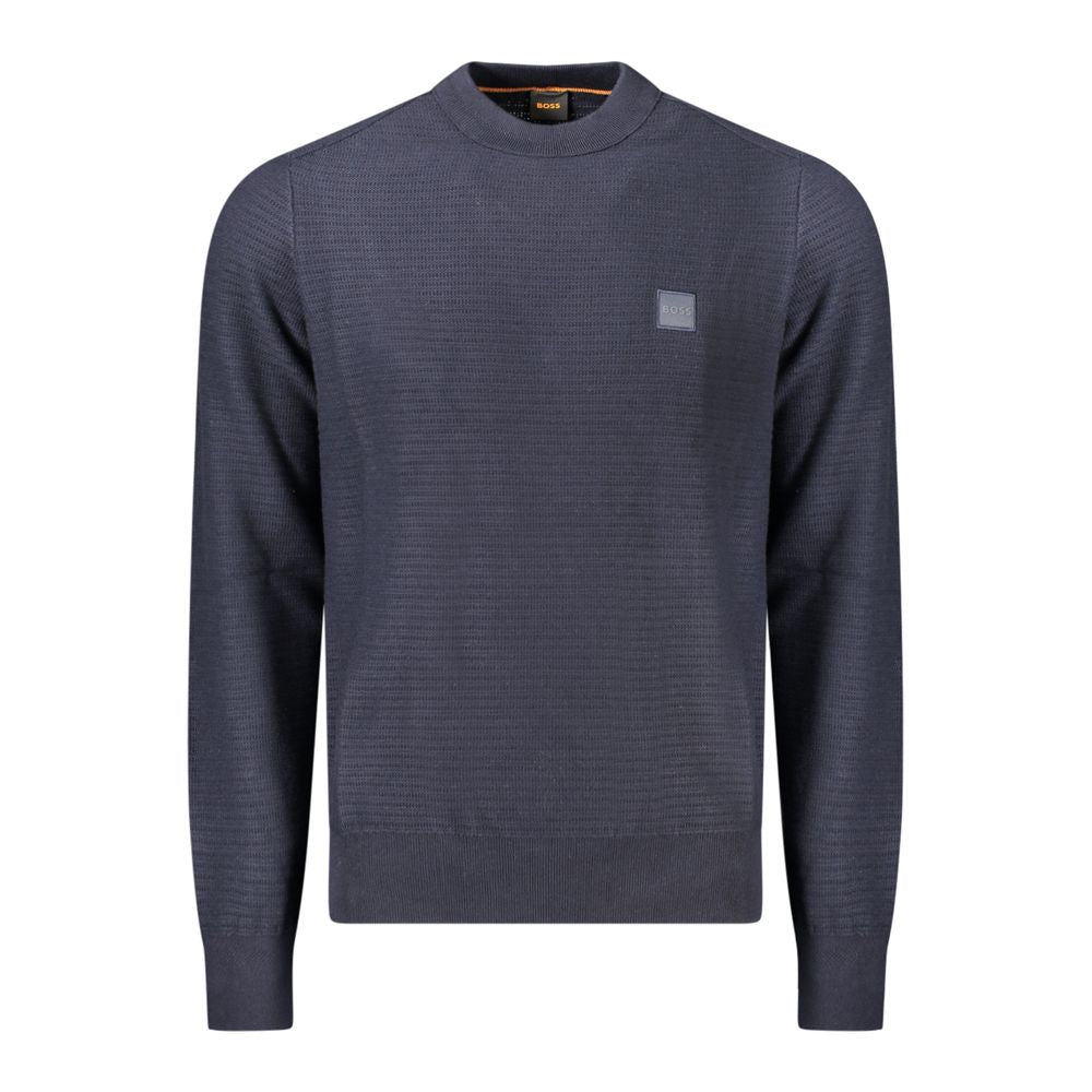 Blauer Baumwollpullover für Herren