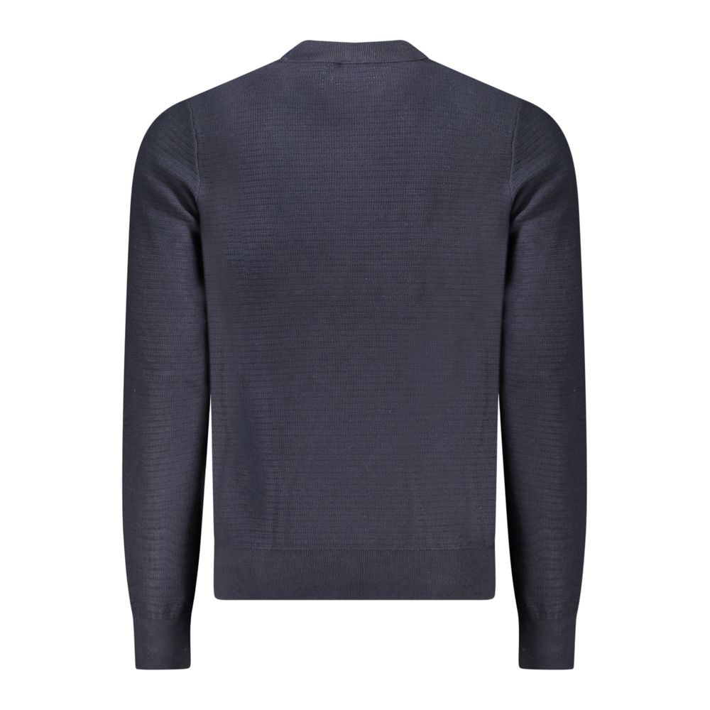 Blauer Baumwollpullover für Herren