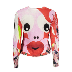 Rosa Viskose Damen Pullover