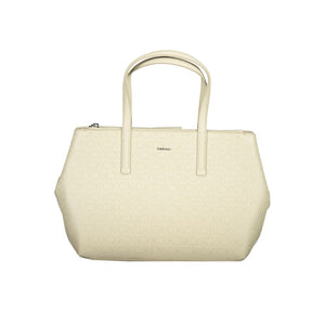 Beige Polyester Handtasche