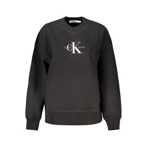 Schwarzer Baumwollpullover für Damen