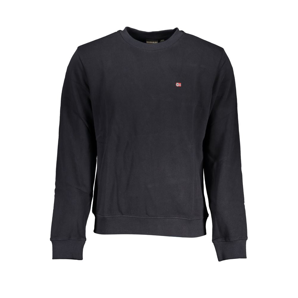 Elegantes schwarzes Langarm-Sweatshirt mit Rundhalsausschnitt