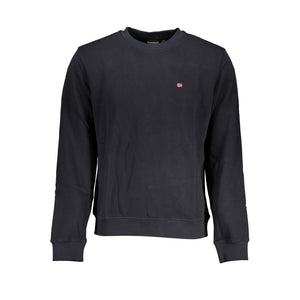 Elegantes schwarzes Langarm-Sweatshirt mit Rundhalsausschnitt