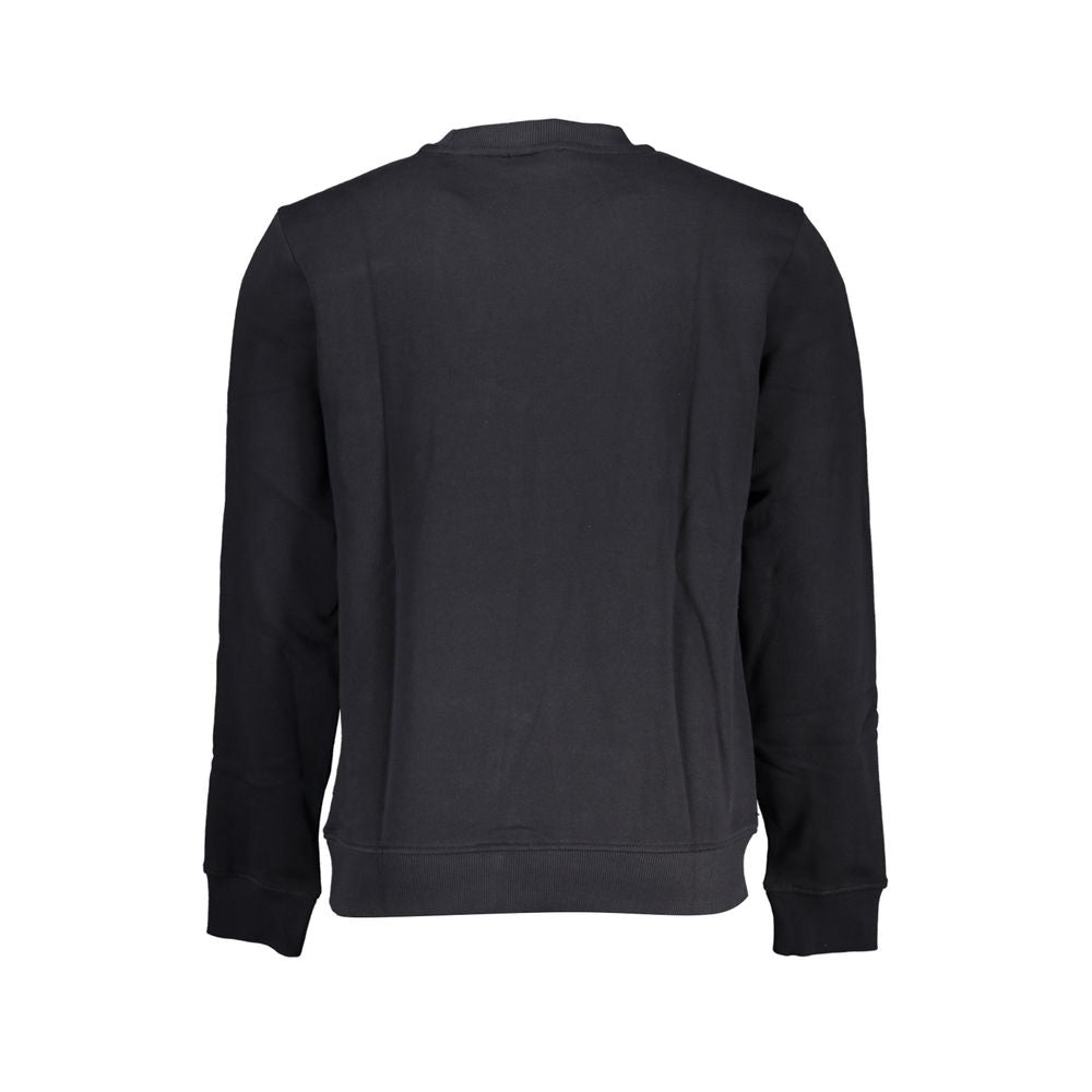 Elegantes schwarzes Langarm-Sweatshirt mit Rundhalsausschnitt