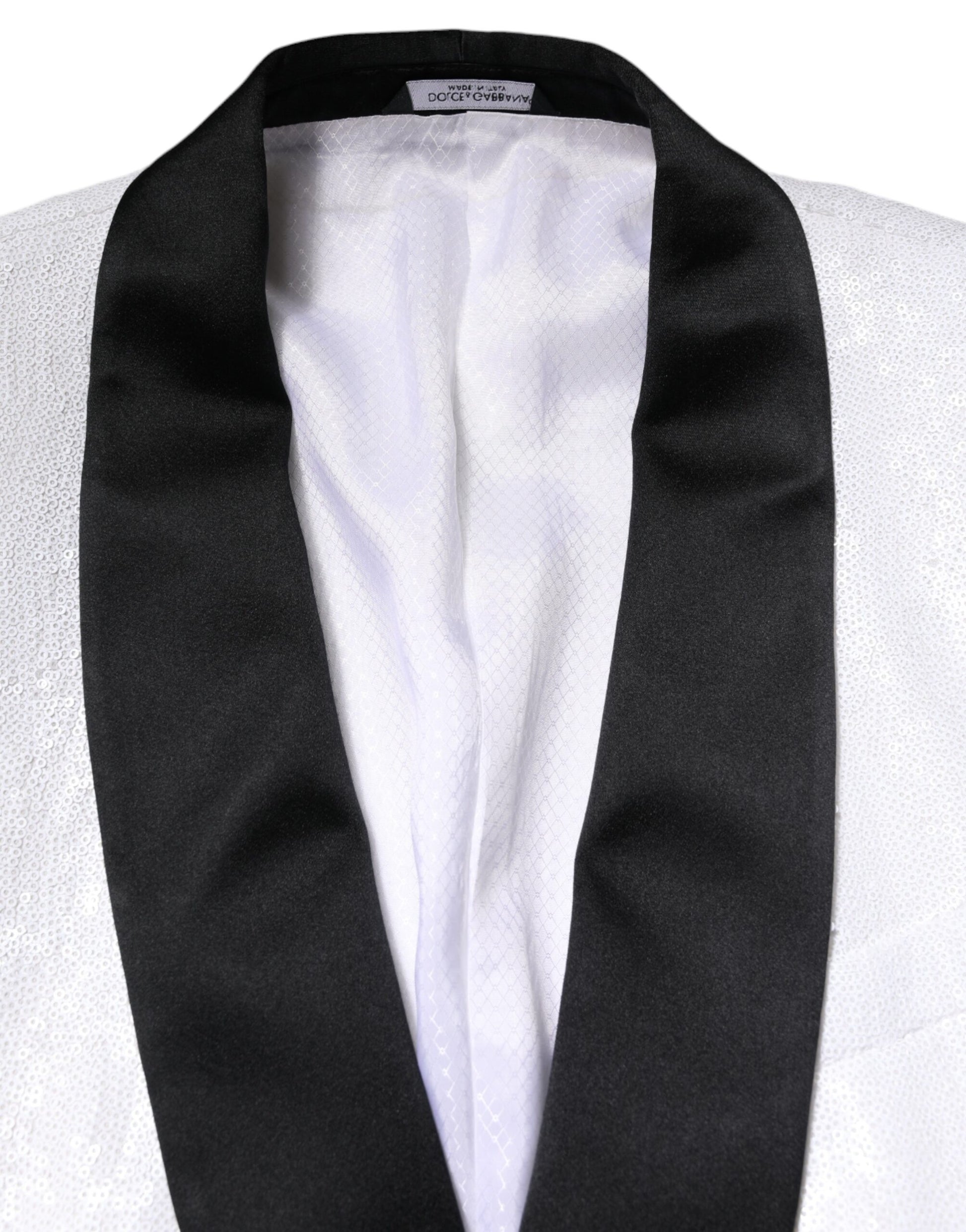 Weißer einreihiger Mantelblazer aus Nylon