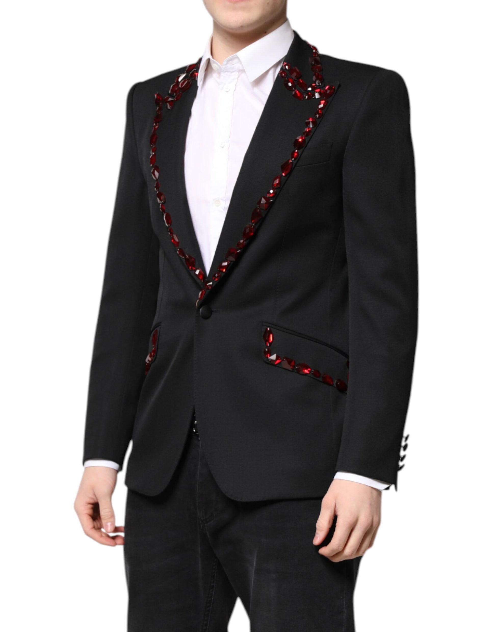 Schwarzer SICILIA Blazer mit Kristallverzierung