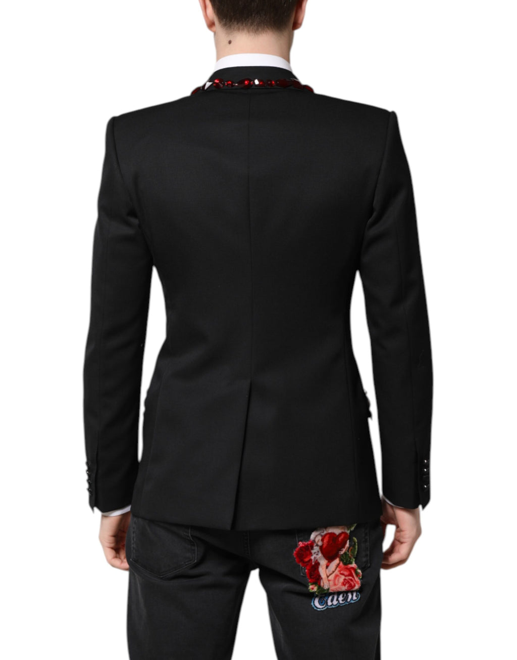 Schwarzer SICILIA Blazer mit Kristallverzierung