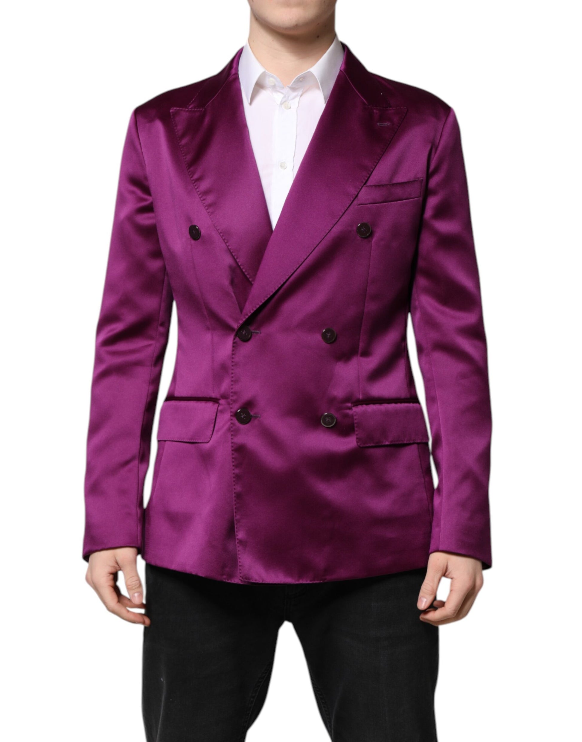 Lila Zweireihiger Herren Anzug Mantel Blazer