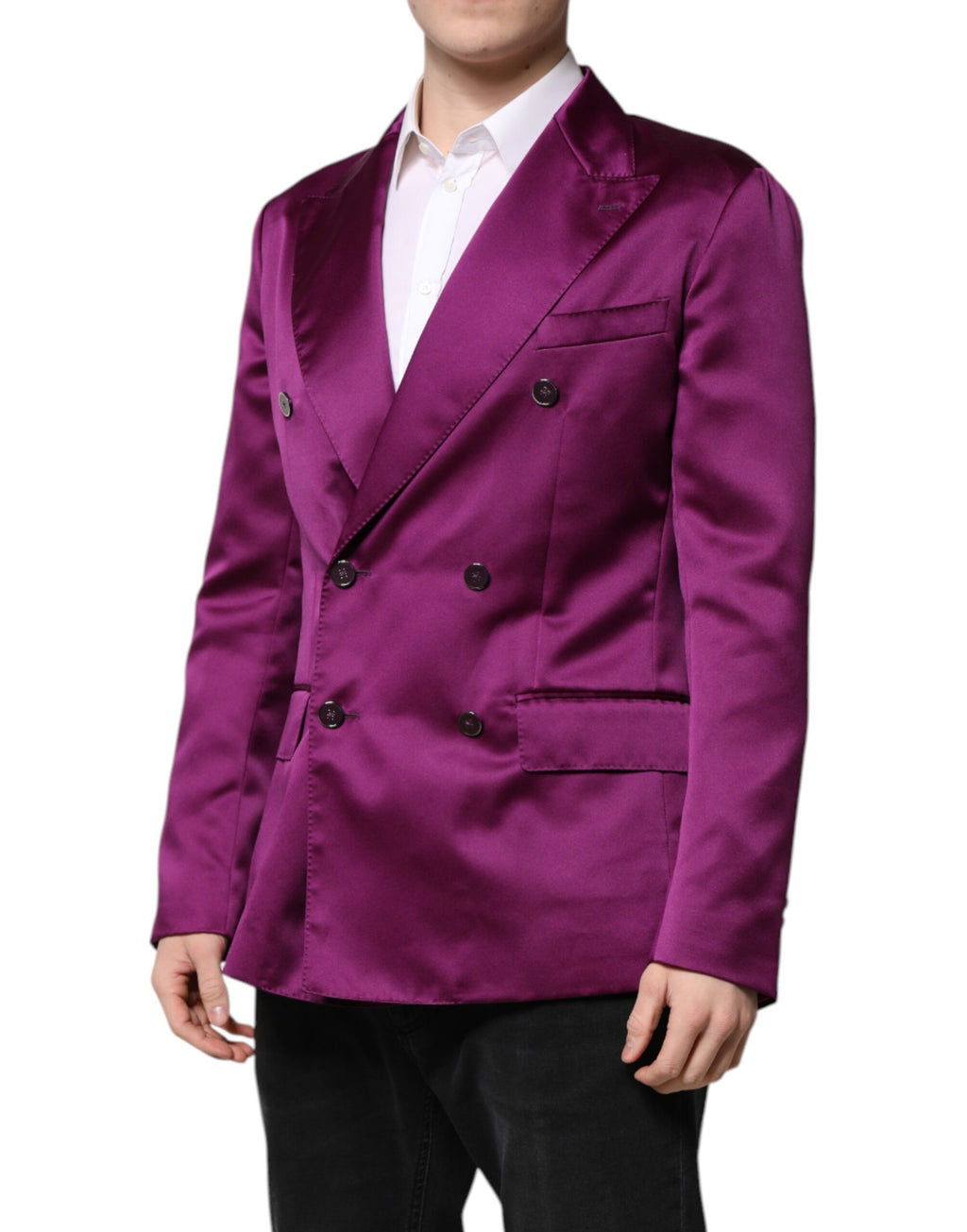 Lila Zweireihiger Herren Anzug Mantel Blazer