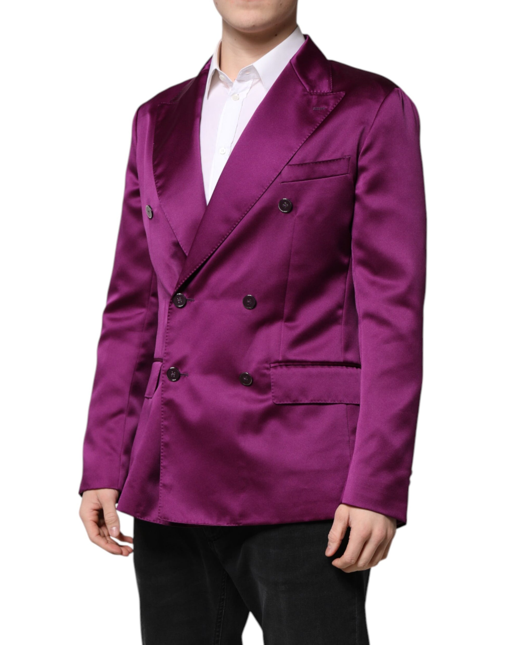 Lila Zweireihiger Herren Anzug Mantel Blazer