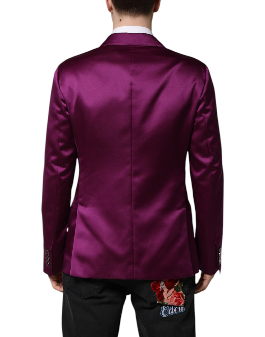 Lila Zweireihiger Herren Anzug Mantel Blazer