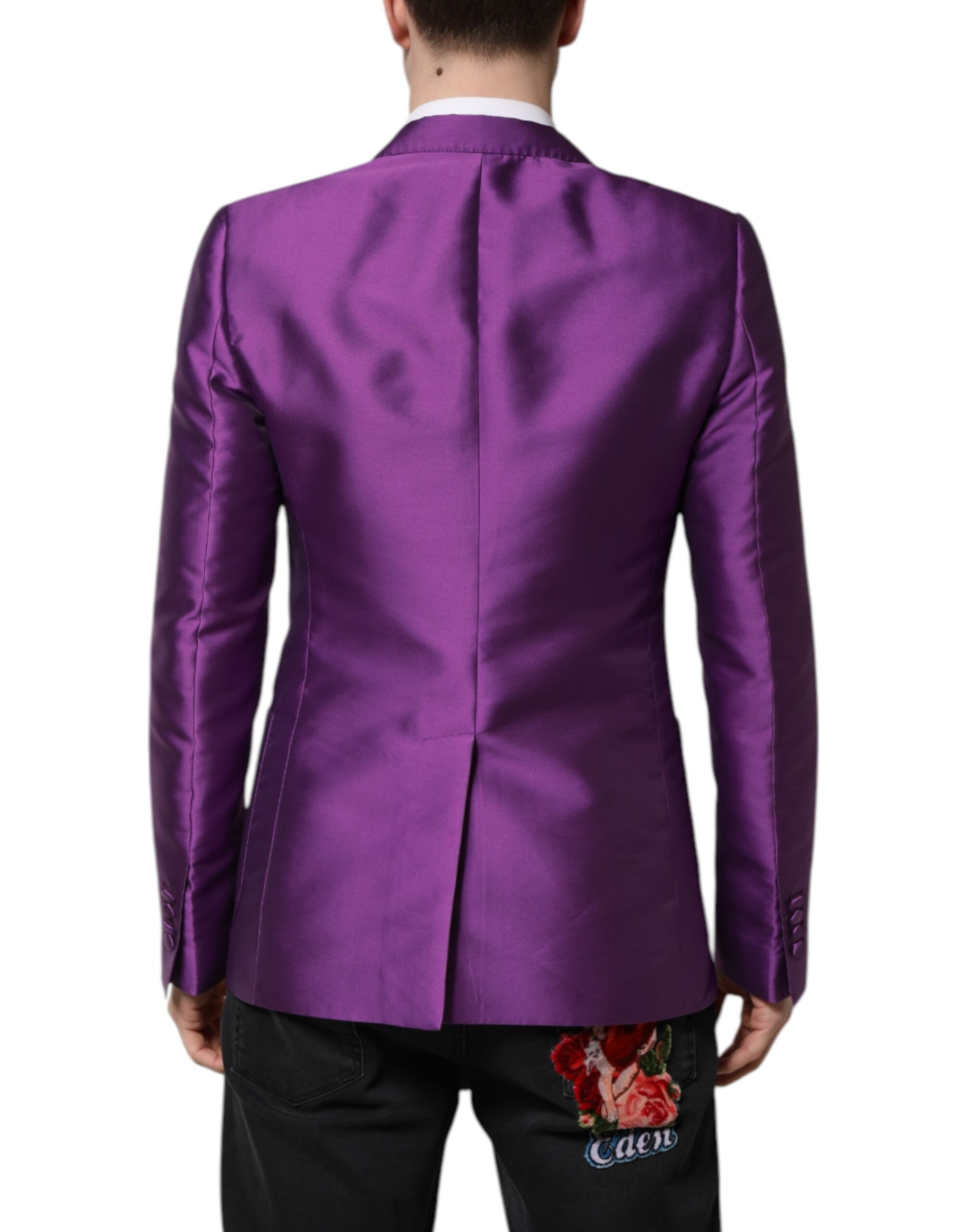 Lila Zweireihiger Herren Anzug Mantel Blazer