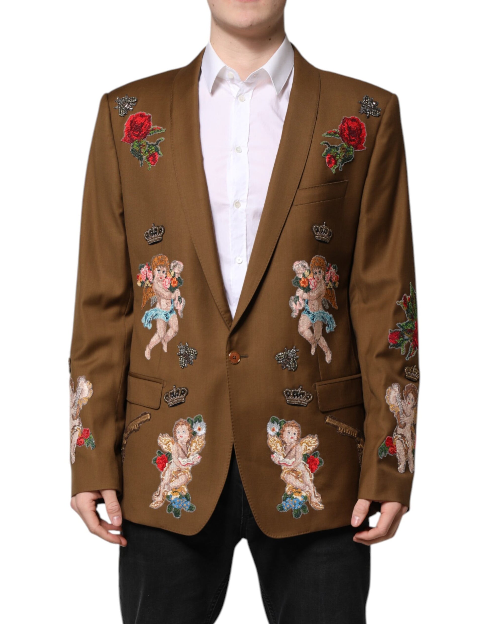 Brauner MARTINI Einreihiger Mantelblazer