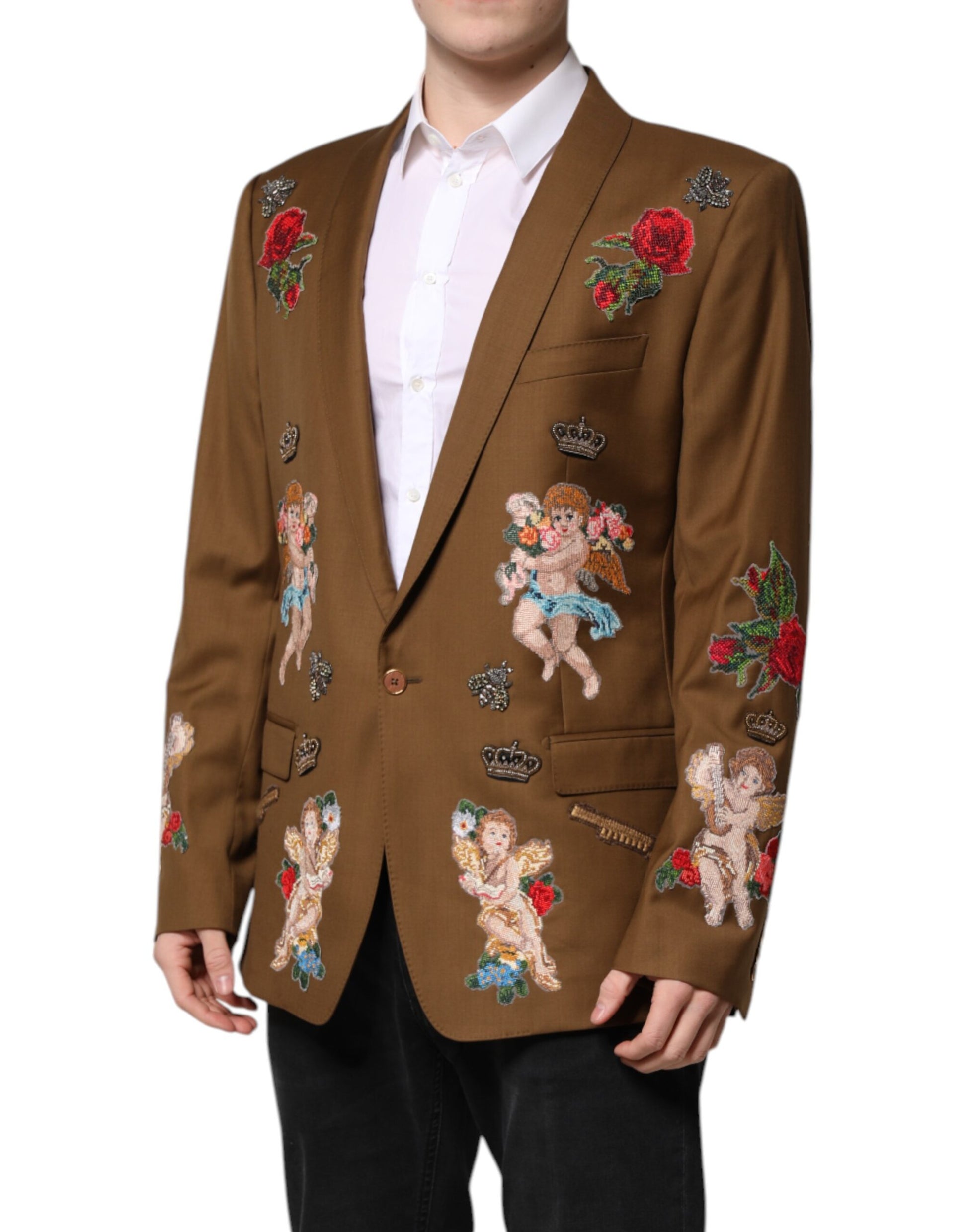 Brauner MARTINI Einreihiger Mantelblazer