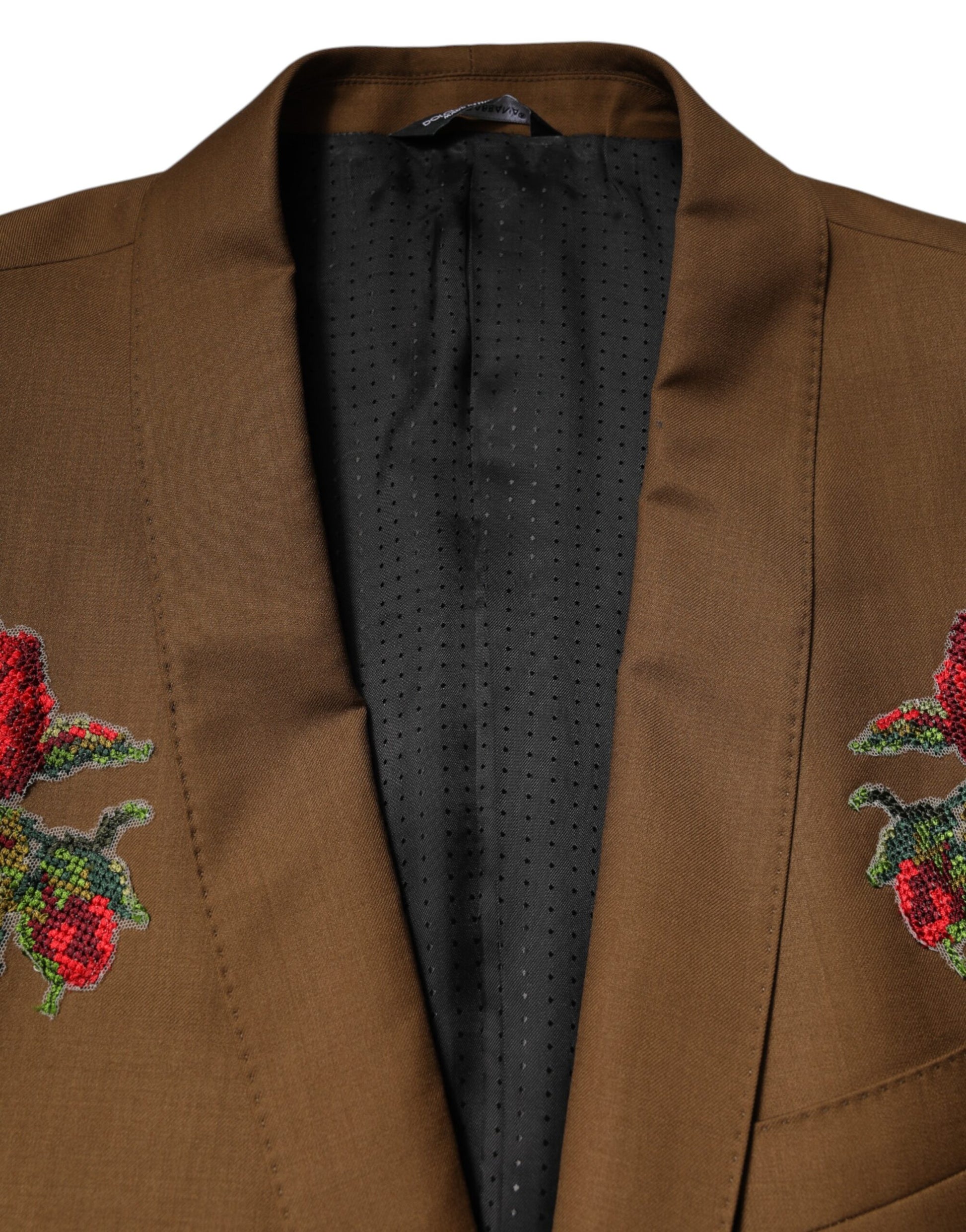 Dolce & Gabbana Brown MARTINI Single Breasted Coat Blazer