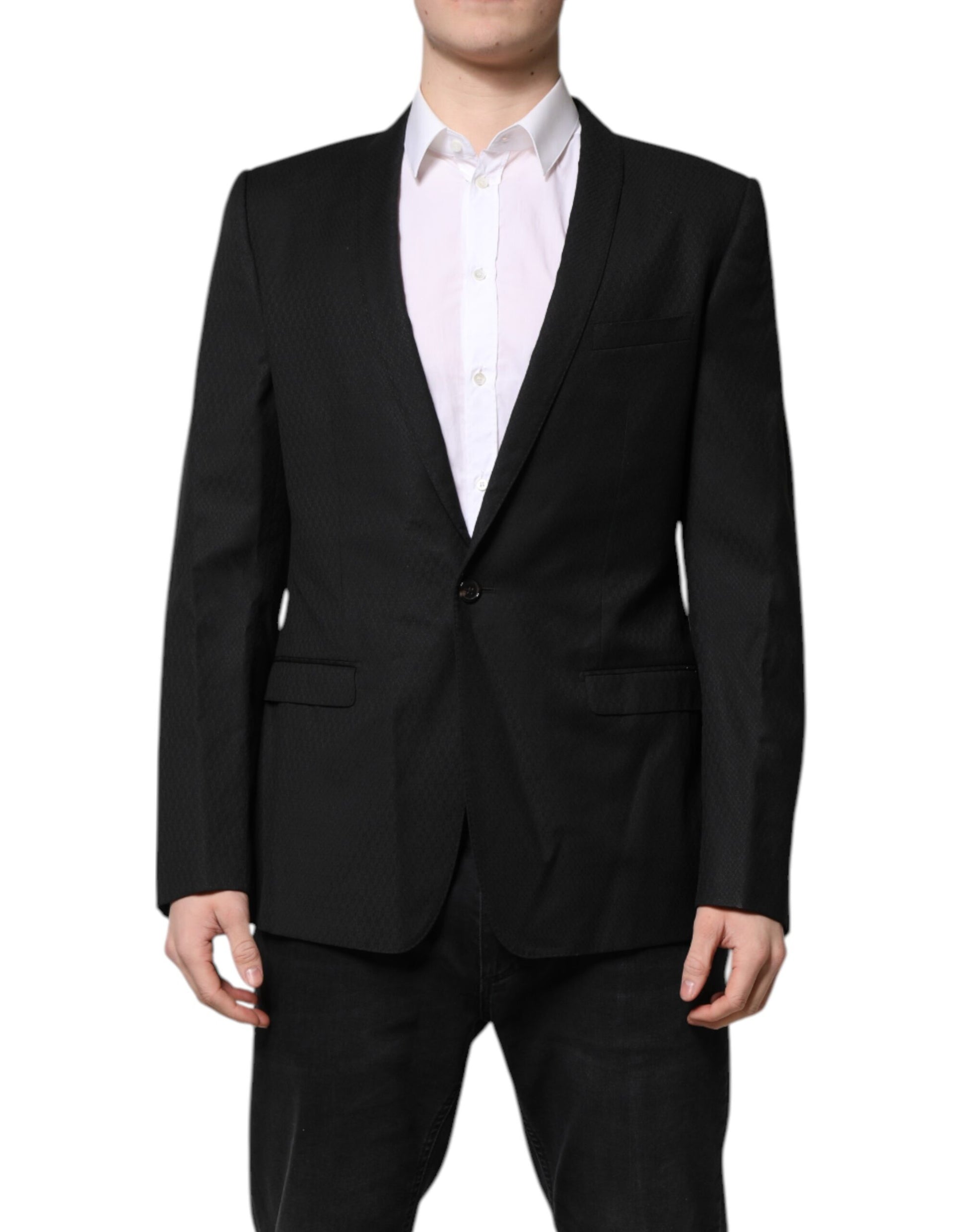 Schwarzer GOLD Einreihiger Anzugmantel Blazer