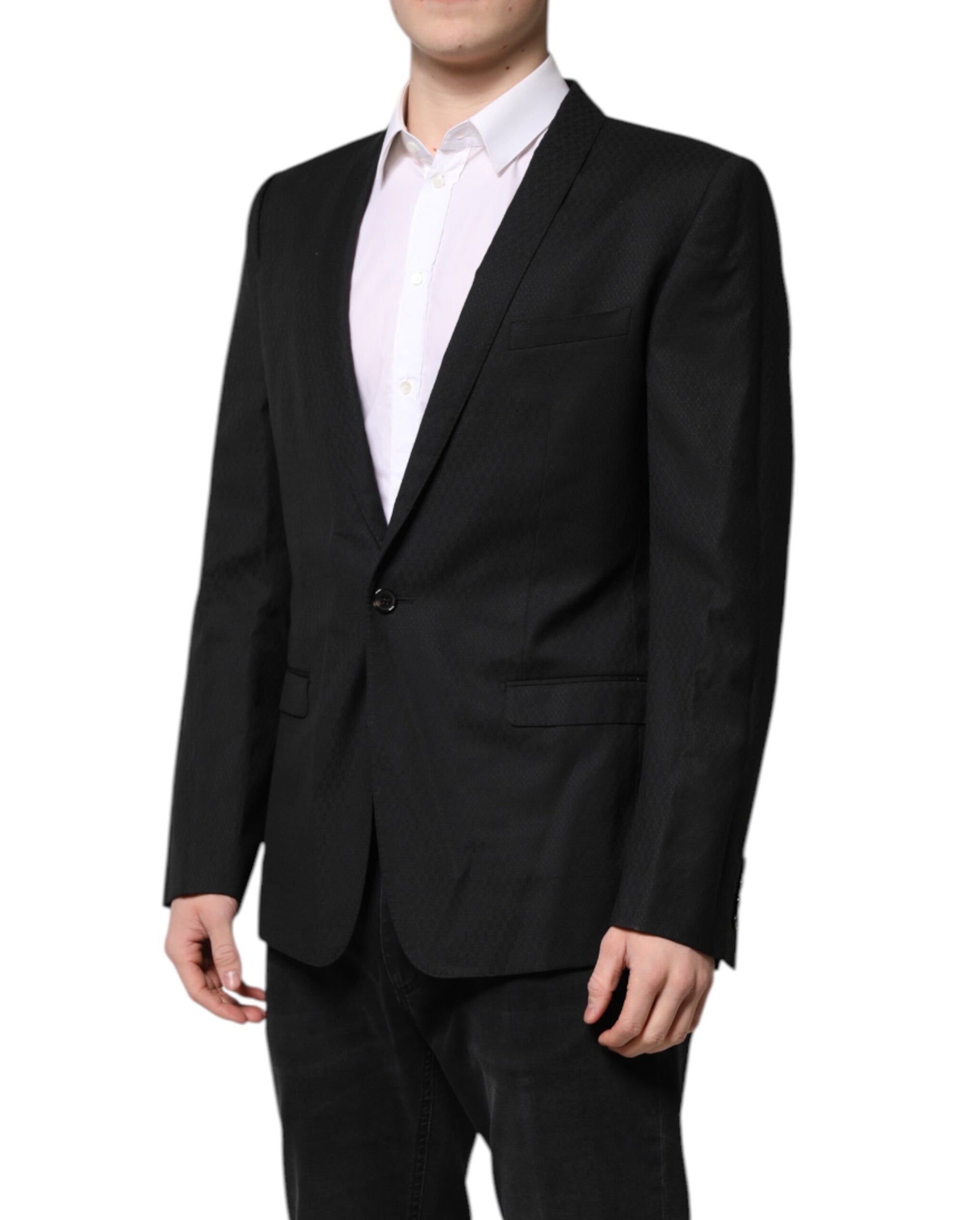 Schwarzer GOLD Einreihiger Anzugmantel Blazer