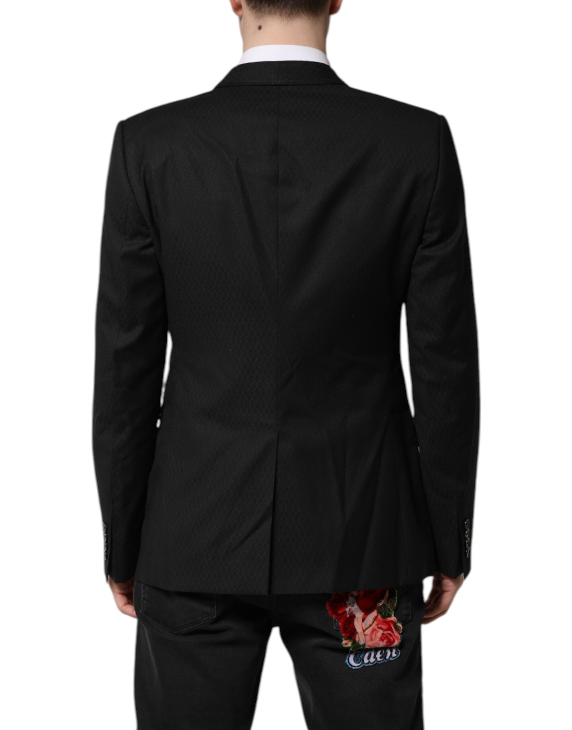 Schwarzer GOLD Einreihiger Anzugmantel Blazer