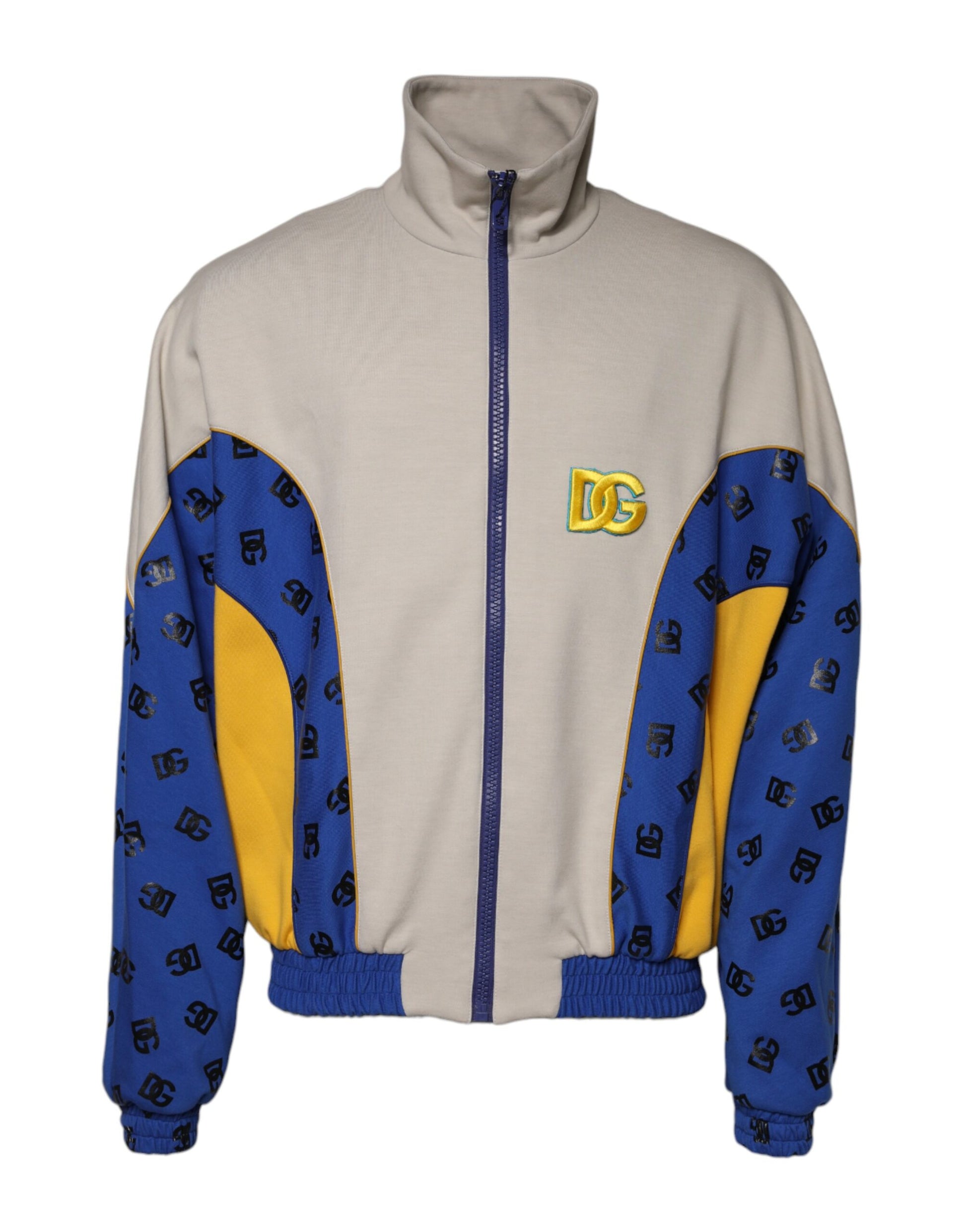 Mehrfarbige Bomberjacke aus Polyester mit durchgehendem Reißverschluss