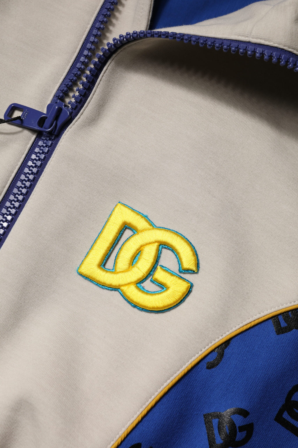 Mehrfarbige Bomberjacke aus Polyester mit durchgehendem Reißverschluss