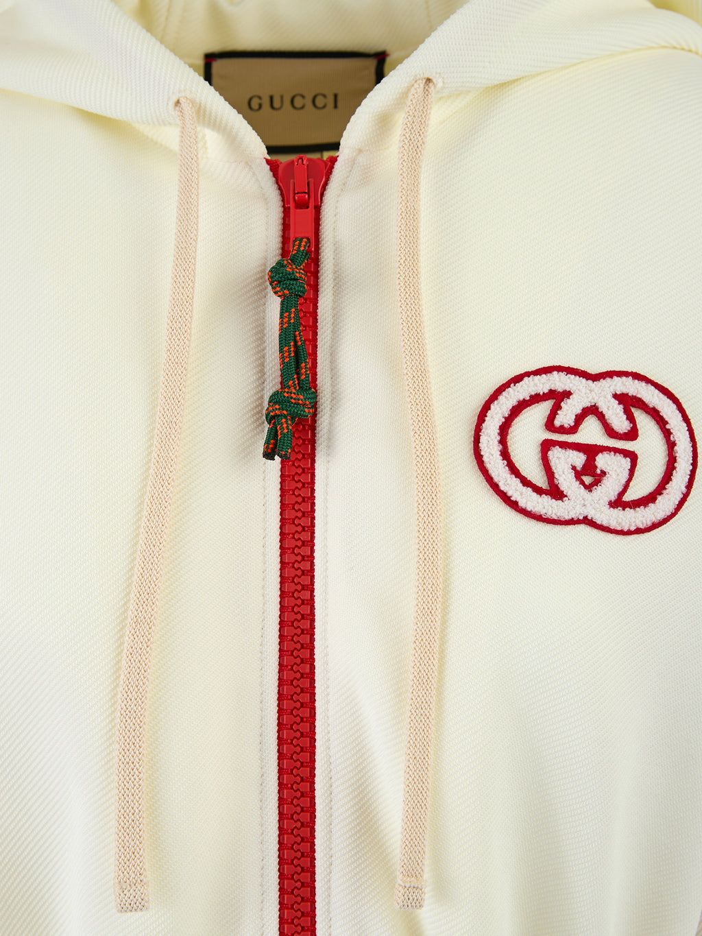 Gucci Cream Polyester Hooded Logo Sweatsuit