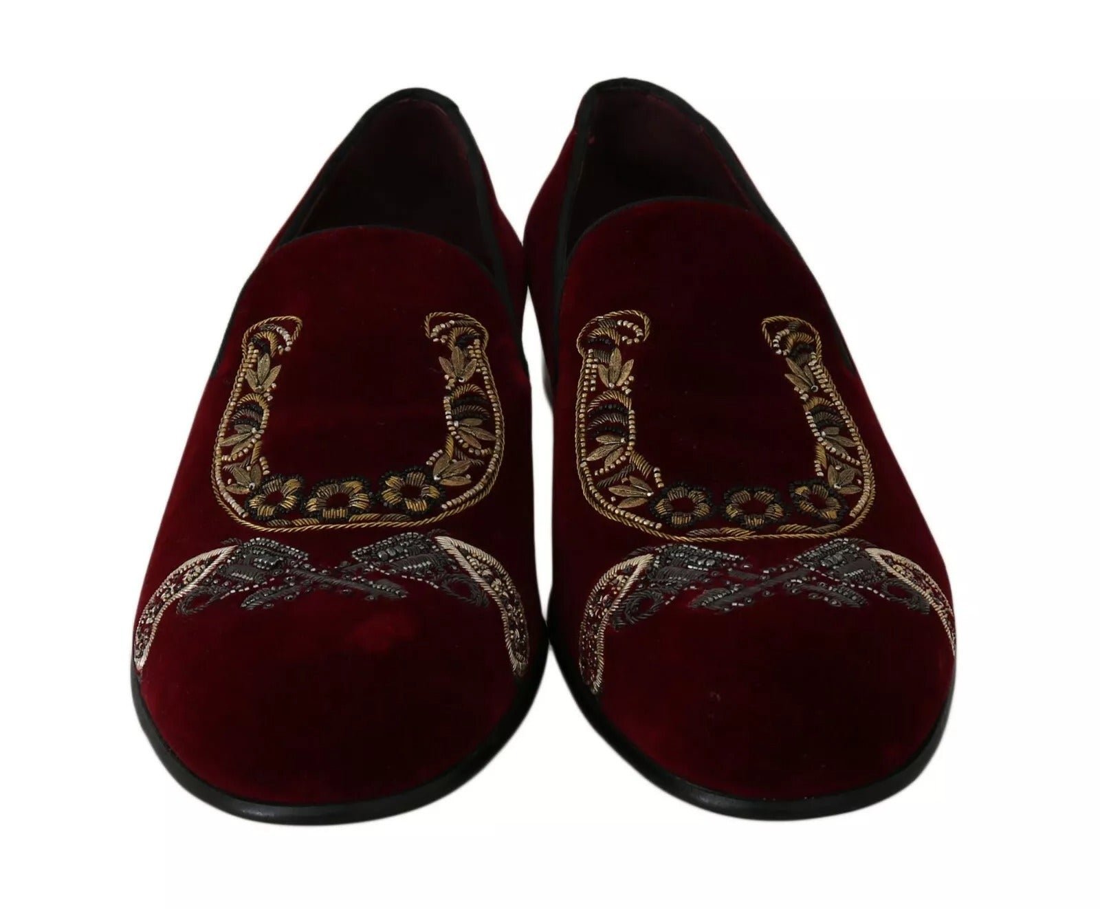 Bordeaux Samt-Loafer Gun Horseshoe Schuhe